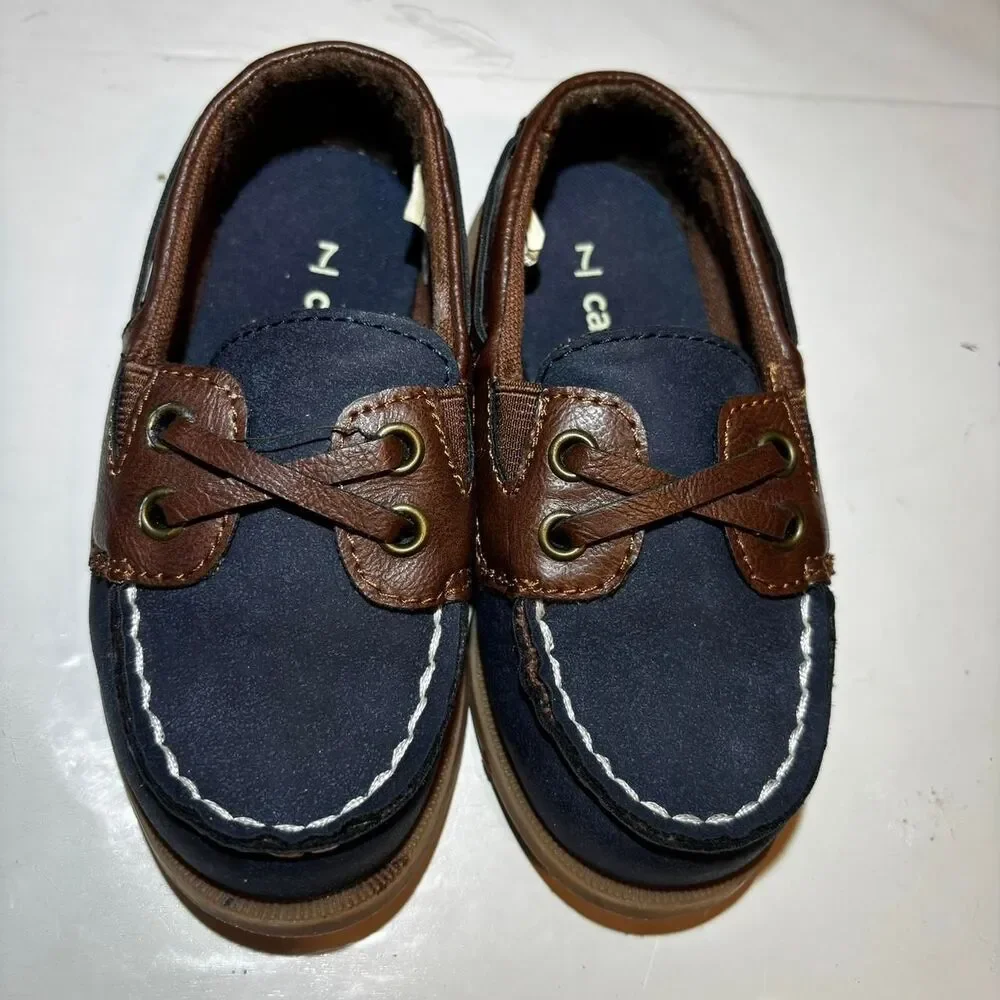 Carter-s Men's Brown and Navy Boat-shoes